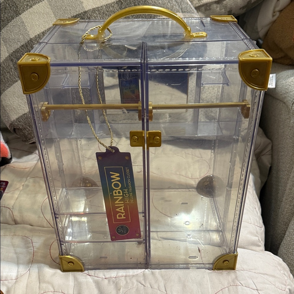 Rainbow Transparent Organizer with Gold Details